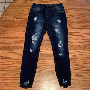 Ripped dark wash jeans